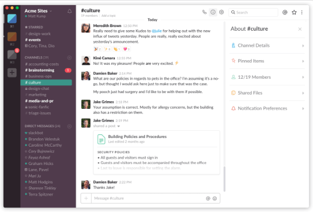 Slack screenshot